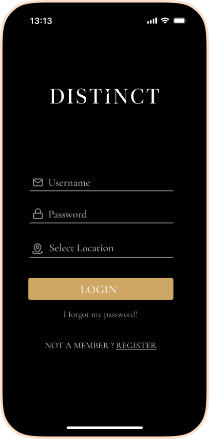 Distinct Login App Mockup