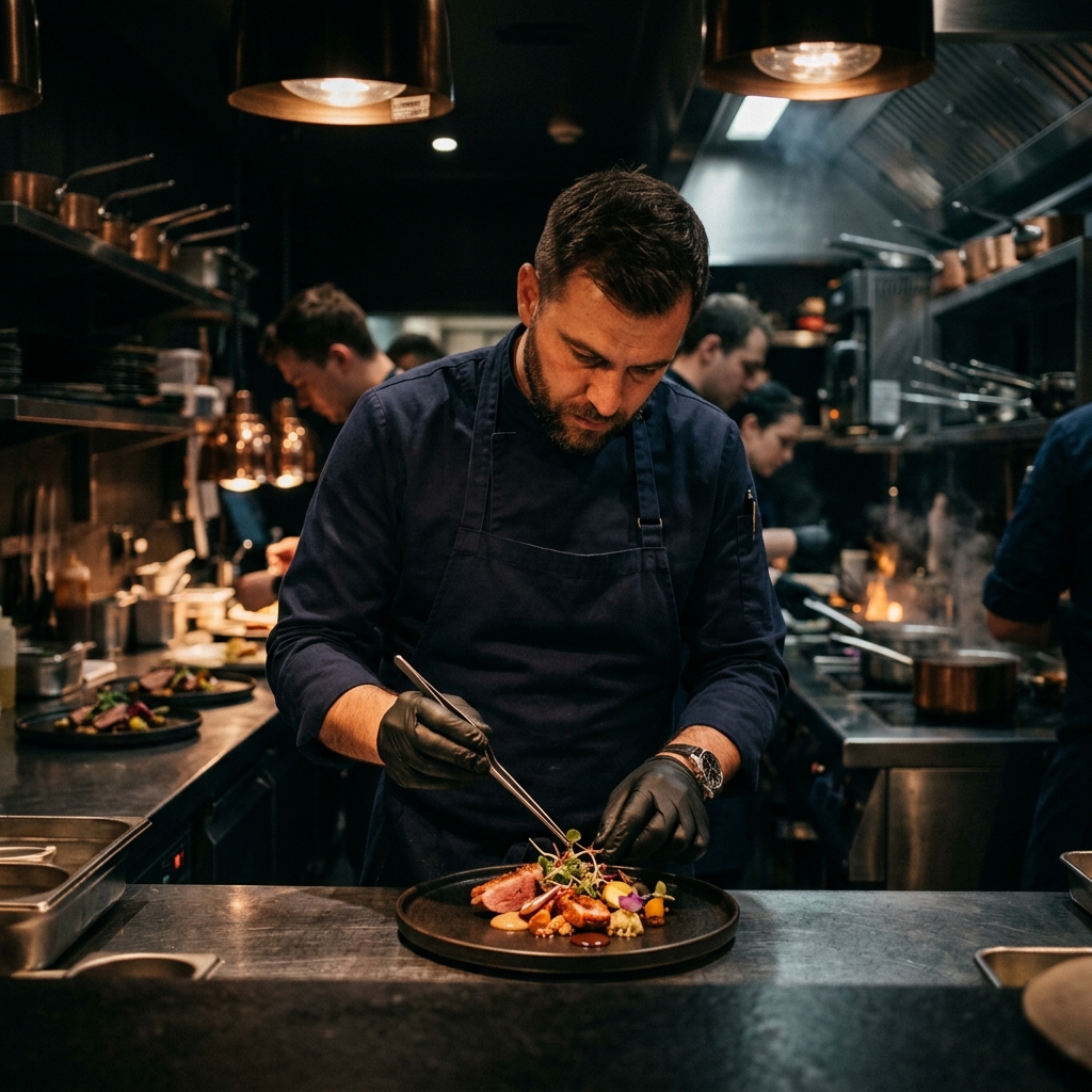 Lively upscale high-end restaurant scene